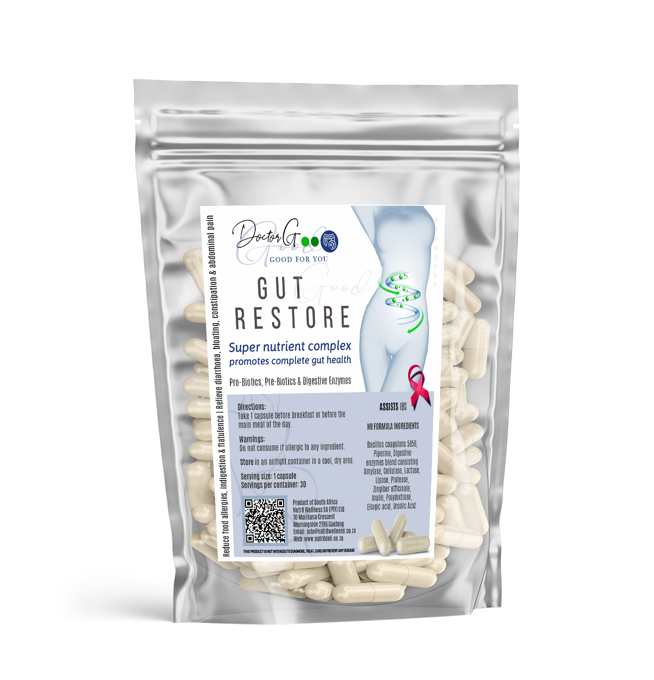 Dr G – Gut Restore with Pre & pro biotics, and digestive enzymes