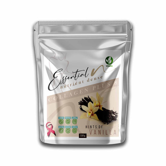 Collagen Plus 8 Vegan hydrolysed amino peptides with hyaluronic, ellagic, & ursolic acids