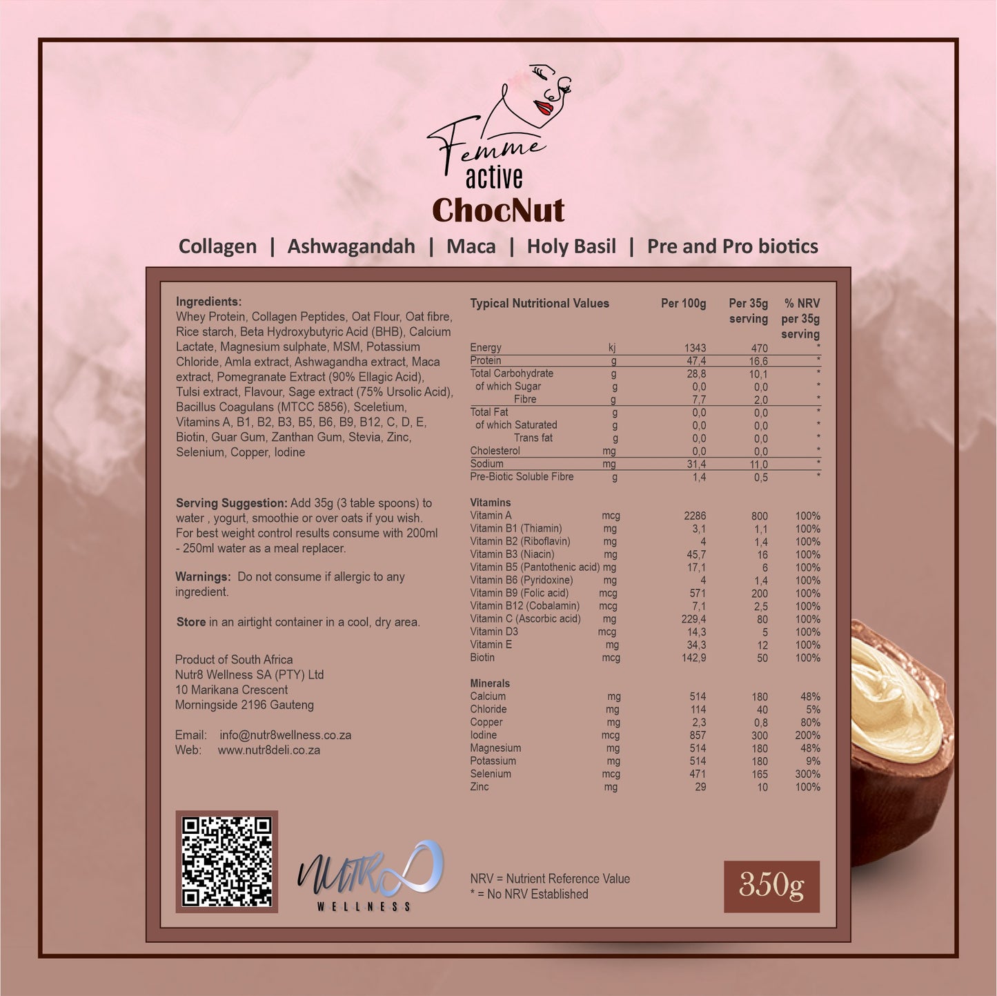 FEMME ACTIVE for the active woman with Ashwagandha, Maca, collagen & ketones