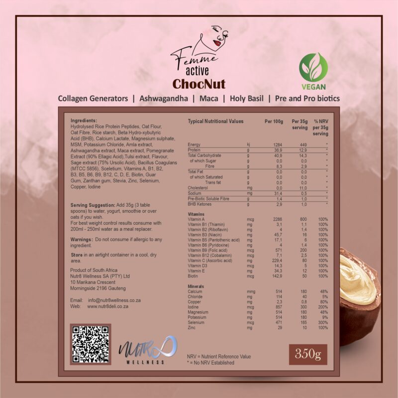 Fem Active with Ashwagandha (VEGAN) with Ashwagandha, Maca, & Hyaluronic acid
